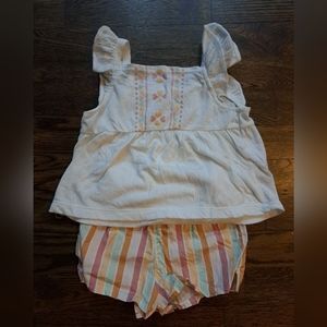 Carter's, Girls 2 Piece Set, Sleeveless,  Size 18M,  Color White,